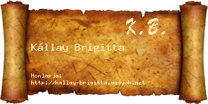 Kállay Brigitta névjegykártya